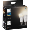 Philips Hue LED Lamp E27 2-Pack Set 9,5W 1100lm White