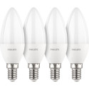 Philips LED Lamp E14 4-pakk küünlakujuline 40W 4000K