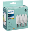 Philips LED Lamp E14 4-Pack candle     40W 4000K