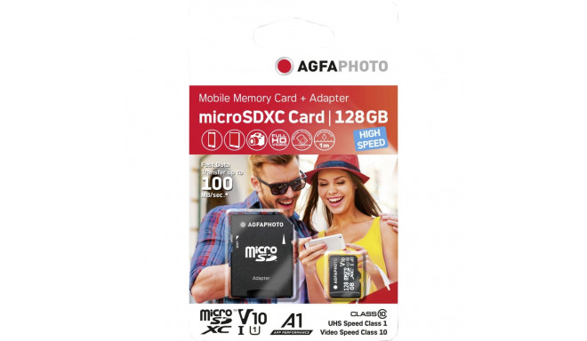 AgfaPhoto MicroSDXC UHS-I 128GB suure kiirusega klass 10 U1 V10
