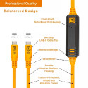 TetherPro Optima 10G USB-C, 4.6m, Straight to Right, Orange