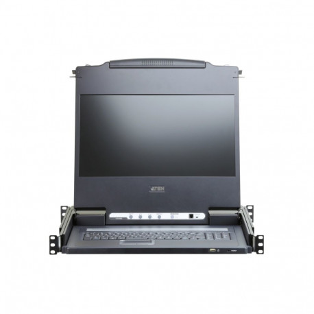 ATEN Console, 17.3" LCD FullHD, DVI/VGA/HDMI, USB port, rack 19", keyboard, touchpad