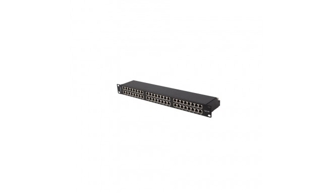 PATCH PANEL 48 PORT 1U 19" CAT.6A FTP WITH CABLE ORGANIZER SHIELDED BLACK LANBERG