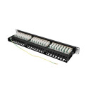 PATCH PANEL 48 PORT 1U 19" CAT.6A FTP WITH CABLE ORGANIZER SHIELDED BLACK LANBERG