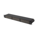 PATCH PANEL 48 PORT 1U 19" CAT.6A FTP WITH CABLE ORGANIZER SHIELDED BLACK LANBERG