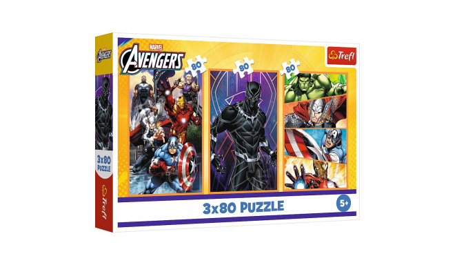 TREFL AVENGERS puzzle set Days full of action, 3x80 pcs
