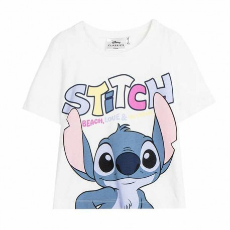 Laste Lühikeste varrukatega T-särk Stitch Valge - 4 aastat