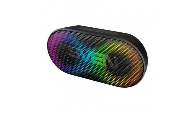 Portable speaker SVEN PS-99, black, power output 10 W (RMS), TWS, Bluetooth, lithium battery