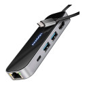 AXAGON HMC-6GLN 2x USB-A 5Gbps, 1x USB-C 5Gbps, 4K/60Hz HDMI, RJ-45, USB 3.2 Gen 1 hub, PD 100W, 20c