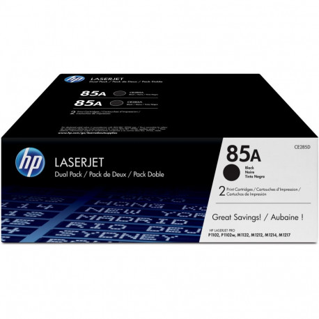 "HP 85A original LaserJet Toner cartridge CE285AD black standard capacity 1.600 pages 2-pack"