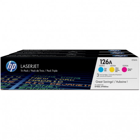 "HP 126A original Toner cartridge CF341AD cyan magenta yellow 3x 1.000 pages 3-pack"