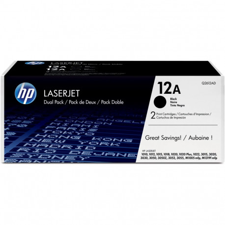 "HP 12AD Laserjet Original Toner schwarz Standardkapazitt 2 x 2.000 Seiten 2er-Pack"