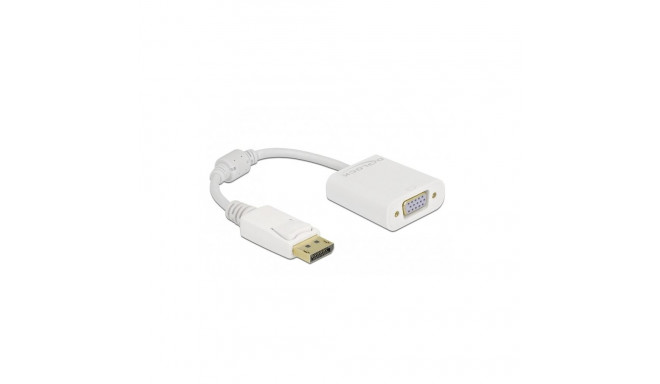 "DELOCK Adapter DisplayPort 1.2 Stecker zu VGA Buchse Passiv weiss"