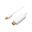 "Logilink 4K Mini DisplayPort-Kabel DP 1.2 zu HDMI 1.4 3m wei"