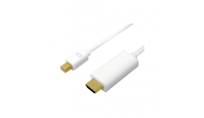"Logilink 4K Mini DisplayPort-Kabel DP 1.2 zu HDMI 1.4 3m wei"