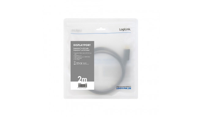 "Logilink DisplayPort-Kabel DP 1.2 zu DVI 1.2 2.0m schwarz"