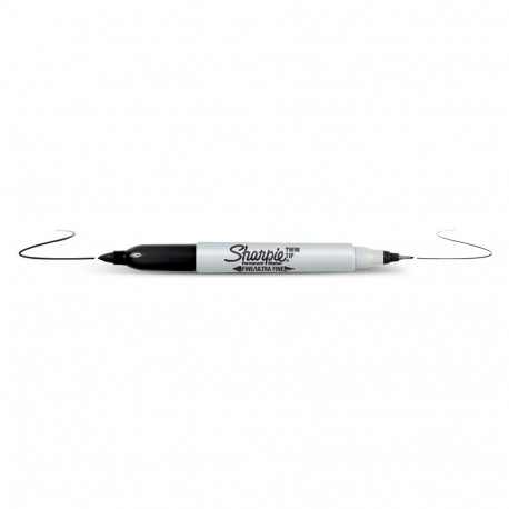 "Sharpie Marker Twin Tip Extra Fein + Fein schwarz 12 Stück"