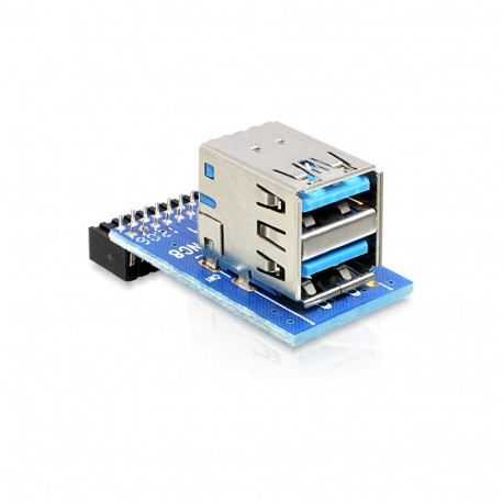USB 3.0 kontaktliistu pesa > 2 × USB 3.0 pesa – peal, üksteise kohal