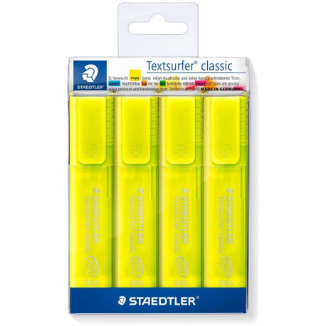 "STAEDTLER Textmarker Textsurfer clas 4St gelb"