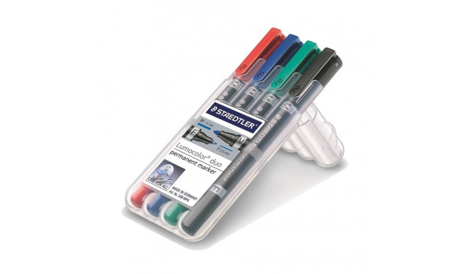 "STAEDTLER Perm.Marker Lumocolor duo 4St Box"
