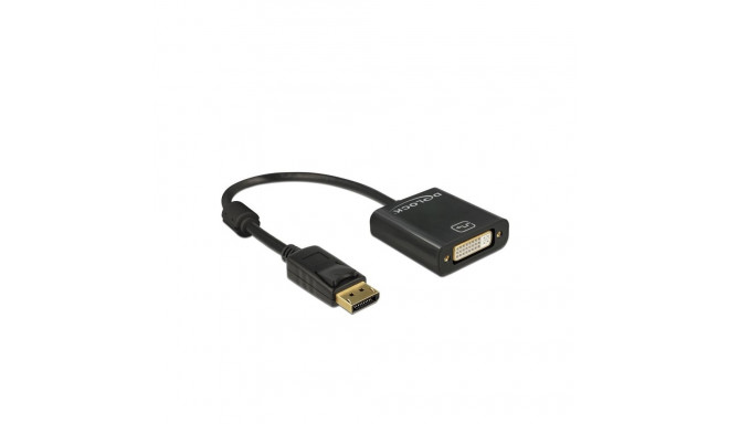 "DELOCK Adapterkabel DisplayPort 1.2 Stecker > DVI 24+5 Buchse schwarz 4K Passiv"