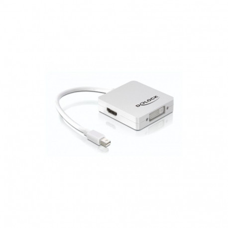 "DELOCK Adapter mini Displayport 1.1 Stecker > Displayport / HDMI / DVI Buchse Passiv weiss"