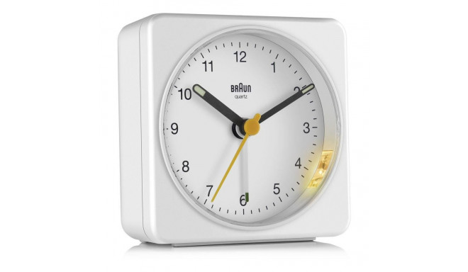 "Braun BC 03 W Quarzwecker analog wei"