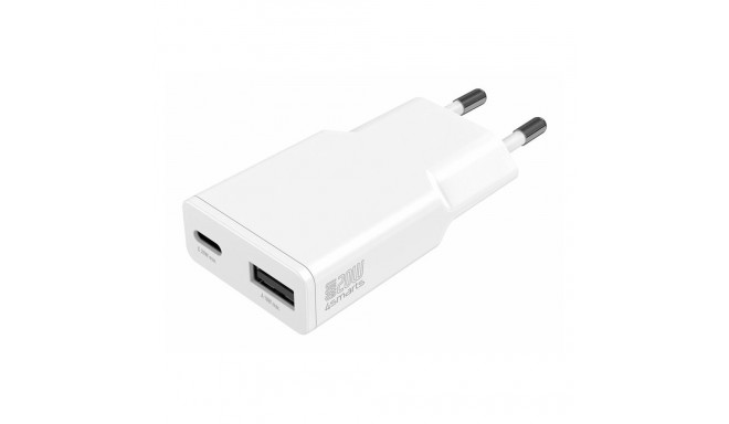"4smarts Netzladegert PDPlug Duos Slim 20W GaN USB-C/A. wei"