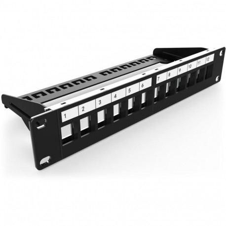 "DIGITUS Patchpanel 1HE 12-Port Modular schw."