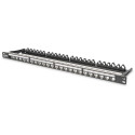 "DIGITUS Patchpanel 0.5HE 24-Port Modular geschirmt schwarz"
