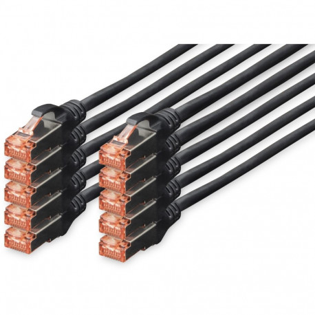 "DIGITUS CAT 6 S/FTP Patchkabel, 10 Stück, 3m, schwarz"