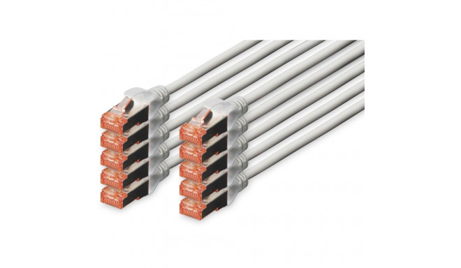 "DIGITUS CAT 6 S/FTP Patchkabel. 10 Stück. 2m. grau"