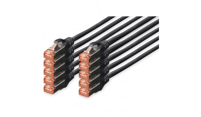 "DIGITUS CAT 6 S/FTP Patchkabel, 10 Stück, 2m, schwarz"