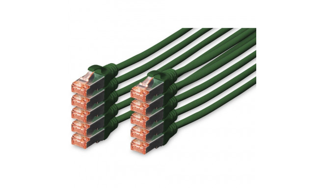 "DIGITUS CAT 6 S/FTP Patchkabel. 10 Stück. 1m. grün"