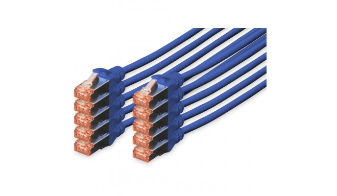 "DIGITUS CAT 6 S/FTP Patchkabel, 10 Stück, 0,5m, blau"