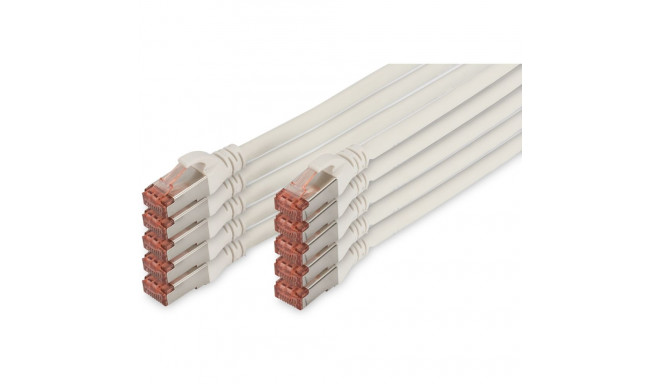 "DIGITUS CAT 6 S/FTP Patchkabel, 10 Stück, 3m, weiß"