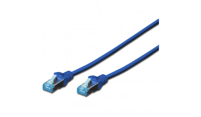 "DIGITUS Patchkabel RJ45 SF/UTP Cat5e 0.50m blau Hebelschutz Polybeutel"