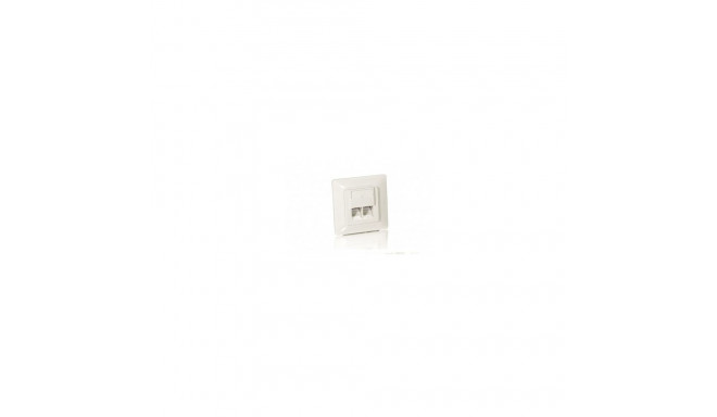 "Equip Unterputzdose +Frontplatte 2xRJ45 Cat5e 45° RAL 1013"