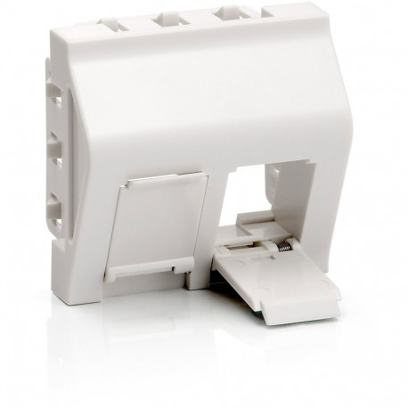 "Equip Unterputzdose Einsatz French 2 Keystone 45x45 RAL9010 Polybeutel"