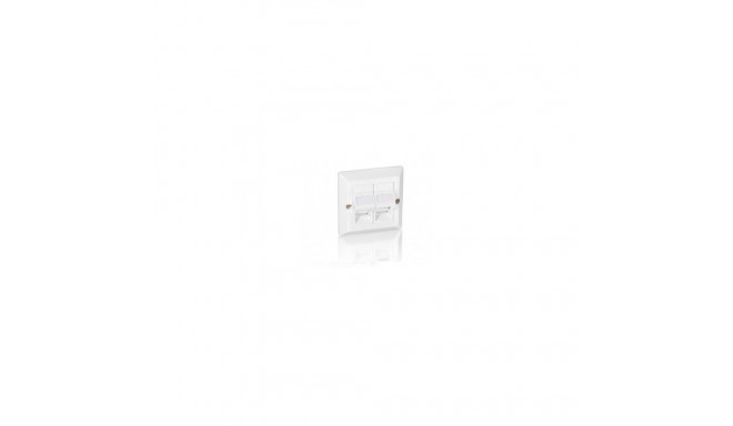"Equip Unterputzdose nur Frontplatte 2 Keystone 45° RAL 1013"