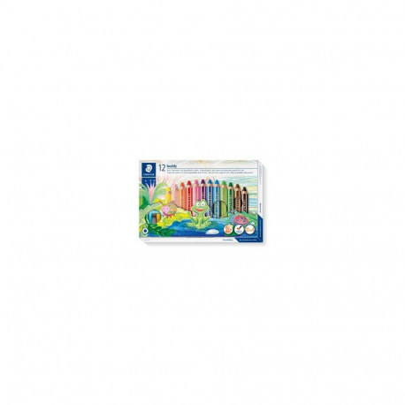STAEDTLER värvipliiatsite komplekt buddy 3in1 12-osaline pappkarp, pehme, must, sinine, pruun, rohel