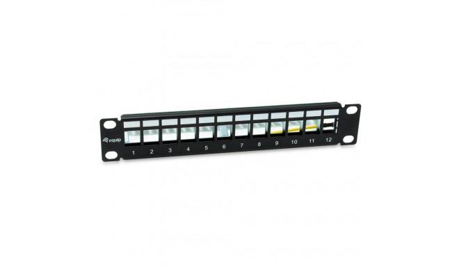 "Equip Patchpanel 12x Cat6A 10"" FTP 1HE Keystone Montage sw"