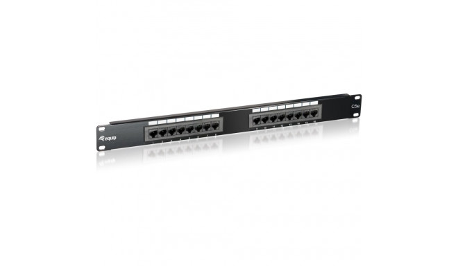 "Equip Patchpanel 16x RJ45 Cat5e 19"" UTP 1HE schwarz"