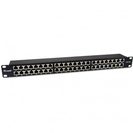 "Equip Patchpanel 48x RJ45 Cat6A 19"" FTP 1HE Premium schwarz"