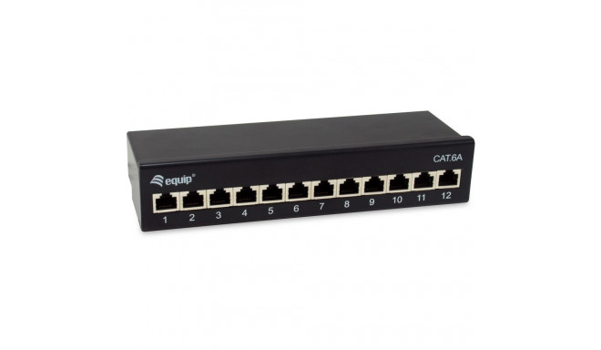 "Equip Patchpanel 12x RJ45 Cat6A FTP 1HE Premium schwarz"