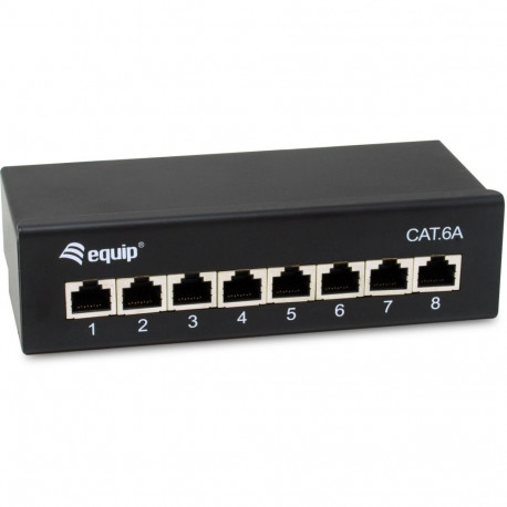 "Equip Patchpanel 8x RJ45 Cat6A FTP 1HE Premium schwarz"