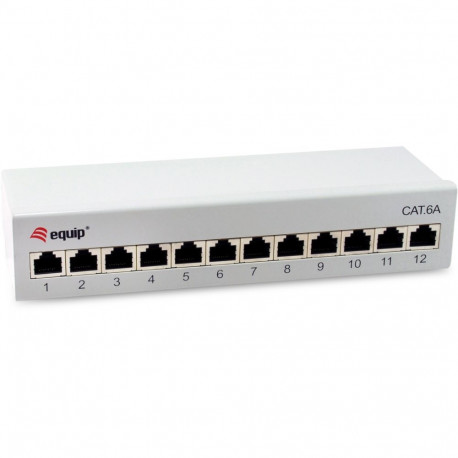 "Equip Patchpanel 12x RJ45 Cat6A FTP 1HE Premium hellgrau"