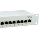 "Equip Patchpanel 12x RJ45 Cat6 10"" FTP 1HE ISO/IEC hellgrau"