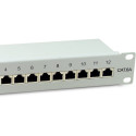 "Equip Patchpanel 12x RJ45 Cat6A 10"" FTP 1HE Premium hellgrau"
