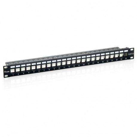 "Equip Patchpanel 24x Cat6 19"" FTP 1HE Keystone Montage sw"